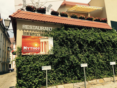 Blick auf das Restaurant MYTHOS